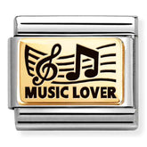 Nomination Composable Classic Link 030166/45 Music Lover in 18K Gold & Enamel